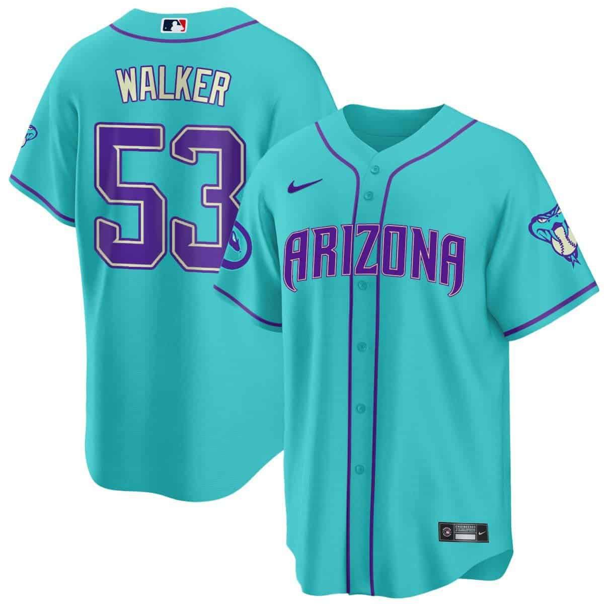 Men Arizona Diamondback #53 Walker Light Blue Nike 2024 Teal Purple MLB Jersey->indianapolis colts->NFL Jersey